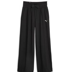 NWT Puma HER Women's High Waist Waffle Weave Wide Leg Pants Black Size Small